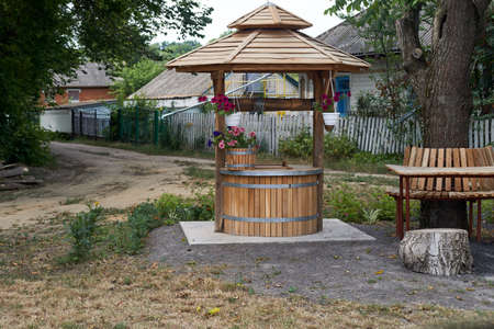 A very nice well in the villageの写真素材