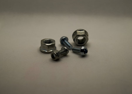 new nuts and bolts on a white background