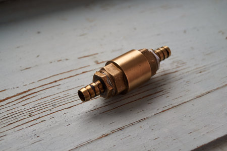 Brass check valve for water on the wood