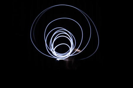 Photo of tunnel of white linesの写真素材