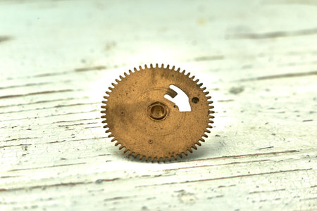 Brass gear from mechanical clock
