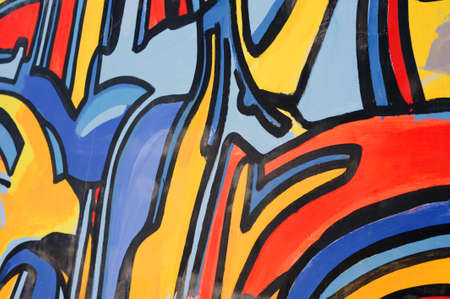 Abstract drawing on the wall,street art and graffitiの写真素材