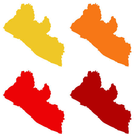 vector illustration of Liberia mapのイラスト素材
