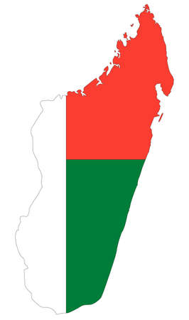 vector illustration of Madagascar map with flagのイラスト素材