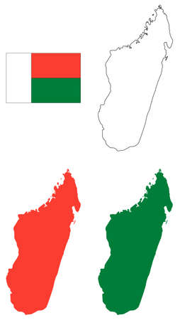 vector illustration of Madagascar map with flagのイラスト素材