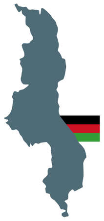 vector illustration of Malawi map with flagのイラスト素材