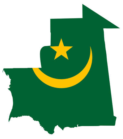 vector illustration of Mauritania map with flagのイラスト素材