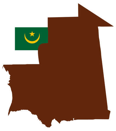 vector illustration of Mauritania map with flagのイラスト素材