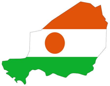 vector illustration of Niger map with flagのイラスト素材