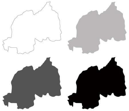 vector illustration of Rwanda mapのイラスト素材