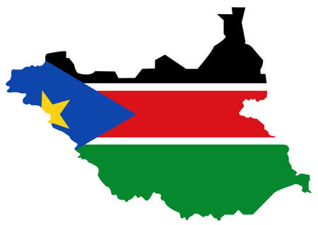 vector illustration of South Sudan map with flagのイラスト素材