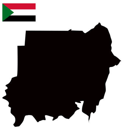 vector illustration of Sudan map with flagのイラスト素材