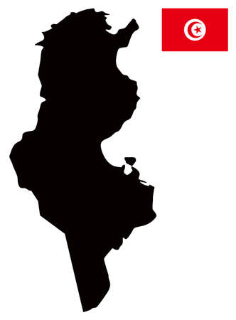 vector illustration of Tunisia map with flagのイラスト素材