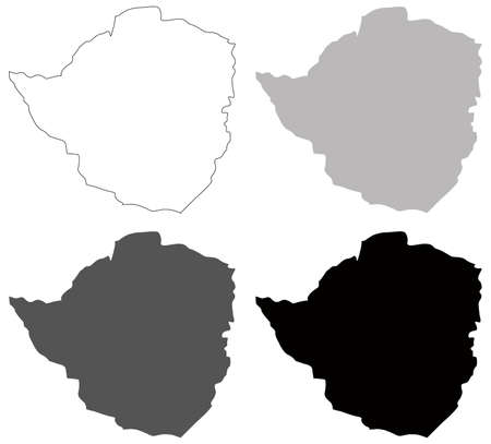vector illustration of Zimbabwe mapのイラスト素材