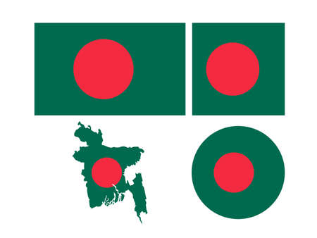 vector illustration of Bangladesh map with flagのイラスト素材