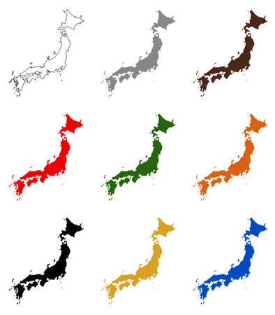 vector illustration of Japan mapのイラスト素材