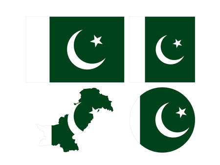 vector illustration of Pakistan map with flagのイラスト素材