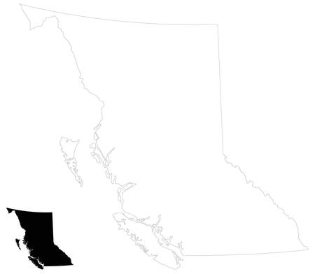 vector illustration of British Columbia map, province or territory in Canadaのイラスト素材