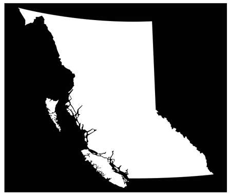 vector illustration of British Columbia map, province or territory in Canadaのイラスト素材