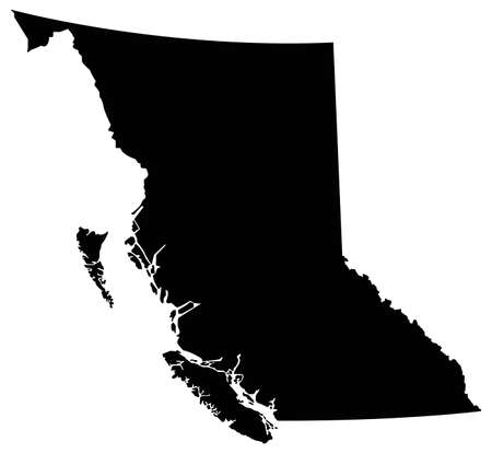 vector illustration of British Columbia map, province or territory in Canadaのイラスト素材