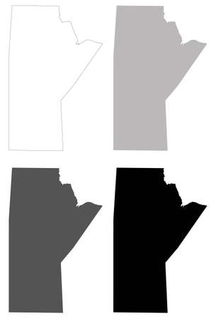 vector illustration of Manitoba map, province or territory in Canadaのイラスト素材