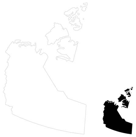 vector illustration of Northwest Territories map, province or territory in Canadaのイラスト素材
