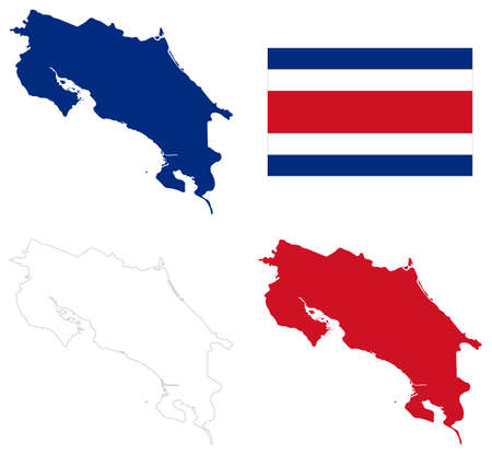 vector illustration of Costa Rica map with flagのイラスト素材