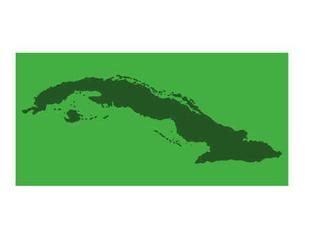 vector illustration of Cuba mapのイラスト素材