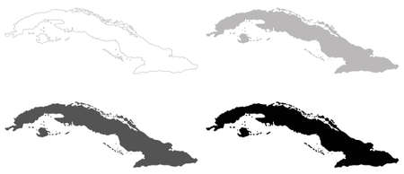 vector illustration of Cuba mapのイラスト素材