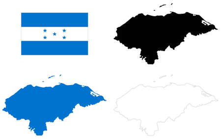 vector illustration of Honduras map with flagのイラスト素材