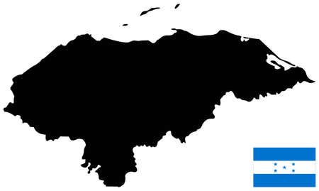 vector illustration of Honduras map with flagのイラスト素材
