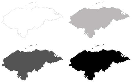 vector illustration of Honduras mapのイラスト素材