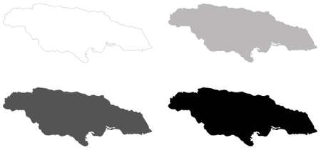 vector illustration of Jamaica mapのイラスト素材