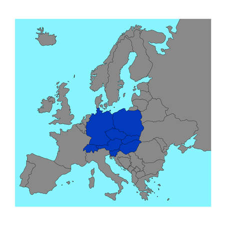 Vector illustration of Central Europe mapのイラスト素材
