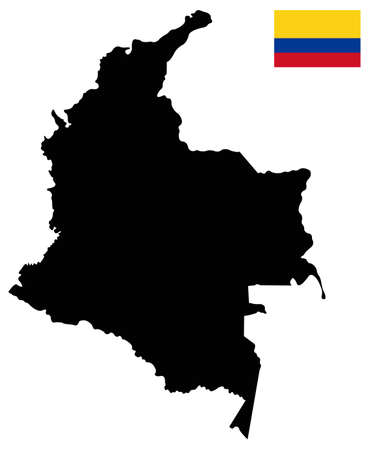 vector illustration of Colombia map with flagのイラスト素材