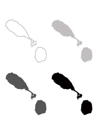vector illustration of Saint Kitts and Nevis mapのイラスト素材
