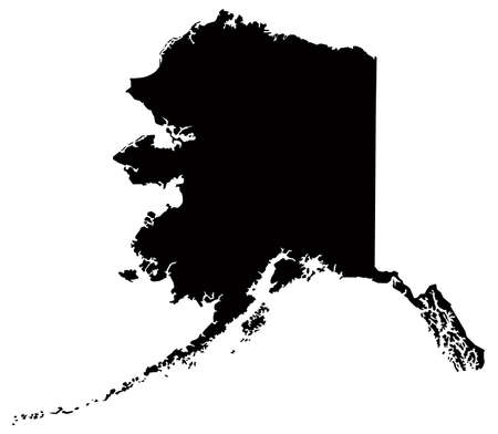 vector illustration of map of Alaska - U.S. stateのイラスト素材