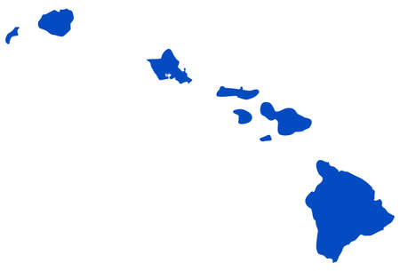vector illustration of map of Hawaii Islands - U.S. stateのイラスト素材