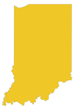 vector illustration of map of Indiana - U.S. stateのイラスト素材