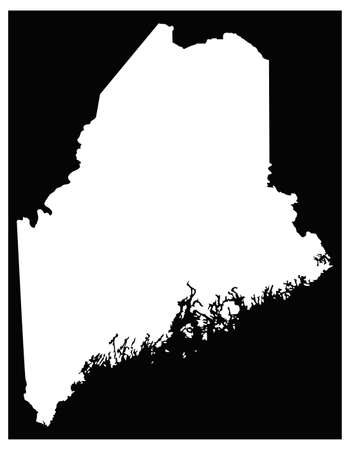 vector illustration of map of Maine - U.S. stateのイラスト素材