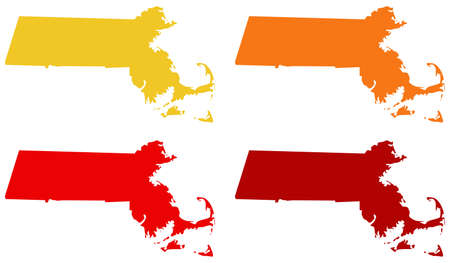 vector illustration of map of Massachusetts - U.S. stateのイラスト素材