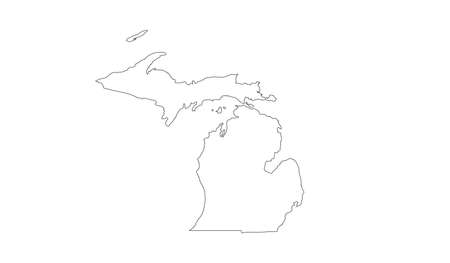 vector illustration of map of Michigan - U.S. stateのイラスト素材