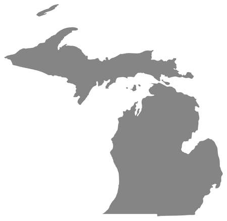 vector illustration of map of Michigan - U.S. stateのイラスト素材