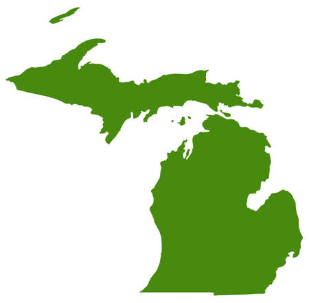 vector illustration of map of Michigan - U.S. stateのイラスト素材