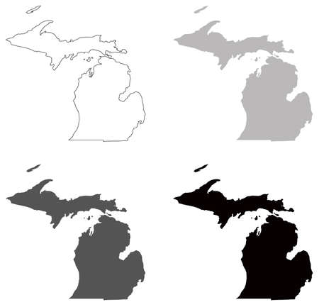 vector illustration of map of Michigan - U.S. stateのイラスト素材