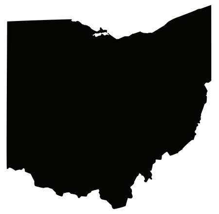 vector illustration of map of Ohio - U.S. stateのイラスト素材