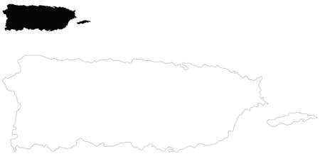 vector illustration of Puerto Rico mapのイラスト素材