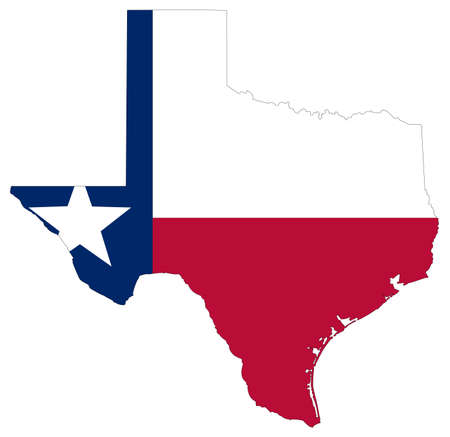 vector illustration of Texas map and flagのイラスト素材