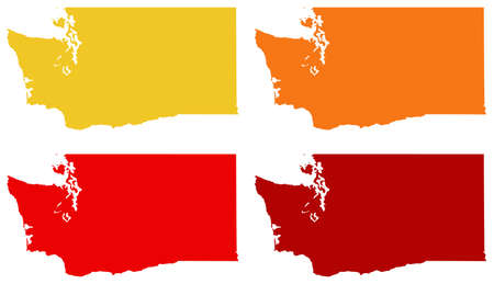 vector illustration of map of Washington State - U.S. stateのイラスト素材
