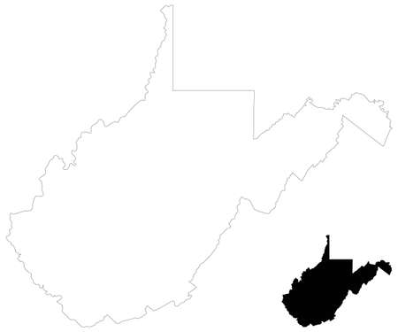vector illustration of map of West Virginia - U.S. stateのイラスト素材